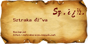 Sztraka Éva névjegykártya