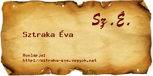 Sztraka Éva névjegykártya